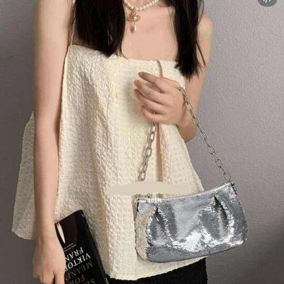 COACH Vintage Poppy Sliver Sequined Evening Bag RARE 14368